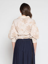 Load image into Gallery viewer, Collared Puff Sleeve Patterned Shirt
