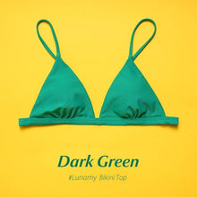 Load image into Gallery viewer, Colorful Bikini Thong Swimwear Women Swimsuit Top And Bottoms T-Back Brazilian Swimming Women's Strappy Triangle Bikini Sets High Cut Cheeky Thong Bottom Swimsuits
