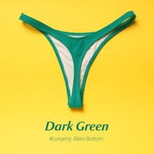 Load image into Gallery viewer, Colorful Bikini Thong Swimwear Women Swimsuit Top And Bottoms T-Back Brazilian Swimming Women's Strappy Triangle Bikini Sets High Cut Cheeky Thong Bottom Swimsuits

