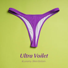 Load image into Gallery viewer, Colorful Bikini Thong Swimwear Women Swimsuit Top And Bottoms T-Back Brazilian Swimming Women's Strappy Triangle Bikini Sets High Cut Cheeky Thong Bottom Swimsuits
