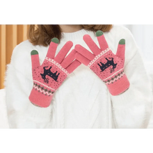 Load image into Gallery viewer, Colorful Christmas Deer Printed Warm Autumn Winter Comfortable Gloves For Men Women Cute Unisex Stylish Design Soft Full Finger Gloves
