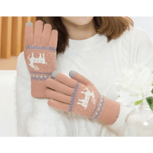 Load image into Gallery viewer, Colorful Christmas Deer Printed Warm Autumn Winter Comfortable Gloves For Men Women Cute Unisex Stylish Design Soft Full Finger Gloves
