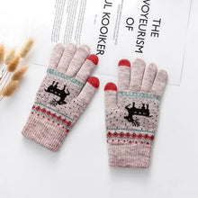 Load image into Gallery viewer, Colorful Christmas Deer Printed Warm Autumn Winter Comfortable Gloves For Men Women Cute Unisex Stylish Design Soft Full Finger Gloves
