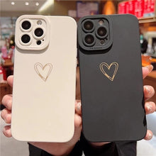 Load image into Gallery viewer, Colorful Love Heart Phone Case For iPhone 12 13 Pro Max 14 Pro Candy Color Soft Silicone Back Cover Shockproof Anti-Fingerprint Phone Case Lovely Gift For Women
