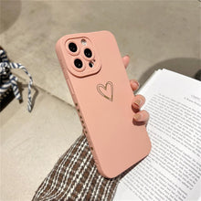 Load image into Gallery viewer, Colorful Love Heart Phone Case For iPhone 12 13 Pro Max 14 Pro Candy Color Soft Silicone Back Cover Shockproof Anti-Fingerprint Phone Case Lovely Gift For Women
