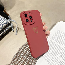 Load image into Gallery viewer, Colorful Love Heart Phone Case For iPhone 12 13 Pro Max 14 Pro Candy Color Soft Silicone Back Cover Shockproof Anti-Fingerprint Phone Case Lovely Gift For Women
