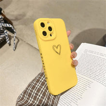 Load image into Gallery viewer, Colorful Love Heart Phone Case For iPhone 12 13 Pro Max 14 Pro Candy Color Soft Silicone Back Cover Shockproof Anti-Fingerprint Phone Case Lovely Gift For Women
