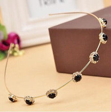 Load image into Gallery viewer, Colorful Rhinestone Flower Leaf Hair Hoop Headband Hairband for Women Girls Bezel Hair Band Hair Accessories Flower and Leaves Crown Hair Band for Bride and Bridesmaids
