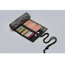 Load image into Gallery viewer, Colorful Roll Up Pencil Case Canvas Flowers Style Colored Pencils Wrap Multi-Purpose Pen Holder Cute Case
