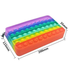 Load image into Gallery viewer, Colorful Stress Relief Squeeze Anti Stress Pop It Soft Pencil Case For Students Rainbow Color School Case
