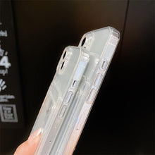 Load image into Gallery viewer, Colorful Transparent Holographic Love Heart Cute Case Transparent Gradient Love Heart Pattern Wallet Card Phone Case For iPhone 13 12 11 Pro Max X XR XS 7 8 6 Plus Minimalist Design Phone Case
