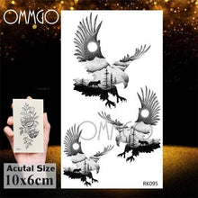 Load image into Gallery viewer, Colorful Tribal Tattoo Feather Temporary Tattoos Custom Waterproof Modern Tatoos Luxury Design
