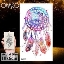 Load image into Gallery viewer, Colorful Tribal Tattoo Feather Temporary Tattoos Custom Waterproof Modern Tatoos Luxury Design
