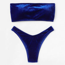 Load image into Gallery viewer, Comfortable Bathing Suit Women Velvet Bikini Swimsuit Women Bikini Set Swimsuit Bathing Suit Solid Swimming Suit Party Purple 2 Piece Swimwear Female Summer Beachwear
