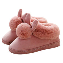 Load image into Gallery viewer, Comfortable Fashion Autumn Winter Cotton Slippers Rabbit Ear Home Indoor Slippers Winter Warm Shoes Womens Cute Plush Slippers Warm Indoor Slippers For Women Fleece Plush Bedroom Winter Boots
