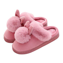 Load image into Gallery viewer, Comfortable Fashion Autumn Winter Cotton Slippers Rabbit Ear Home Indoor Slippers Winter Warm Shoes Womens Cute Plush Slippers Warm Indoor Slippers For Women Fleece Plush Bedroom Winter Boots
