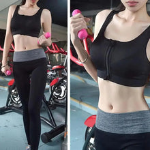Load image into Gallery viewer, Comfortable High Quality Women's Zipper Sports Bras Plus Size 2XL Wirefree Padded Push Up Tops Lady Girls Breathable Fitness Run Gym Yoga Vest
