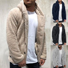 Load image into Gallery viewer, Comfortable Winter Unisex Jacket Fluffy Thick Warm Jacket Long Sleeve Hooded Coat Soft Coat Jacket Warm Casual Button Jacket Elegant Modern Autumn Plush Buttons Closure Thick Men Coat For Outdoor
