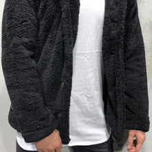 Load image into Gallery viewer, Comfortable Winter Unisex Jacket Fluffy Thick Warm Jacket Long Sleeve Hooded Coat Soft Coat Jacket Warm Casual Button Jacket Elegant Modern Autumn Plush Buttons Closure Thick Men Coat For Outdoor
