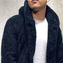 Load image into Gallery viewer, Comfortable Winter Unisex Jacket Fluffy Thick Warm Jacket Long Sleeve Hooded Coat Soft Coat Jacket Warm Casual Button Jacket Elegant Modern Autumn Plush Buttons Closure Thick Men Coat For Outdoor
