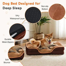 Load image into Gallery viewer, ComfyPet Orthopedic Memory Foam Bed - Medium Brown
