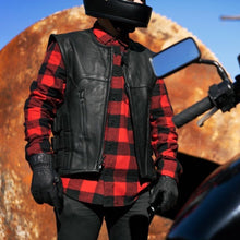 Load image into Gallery viewer, Commando Men's Leather Swat Style Motorcycle Vest
