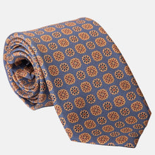 Load image into Gallery viewer, Claudius - Printed Madder Silk Tie - Venetian Blue
