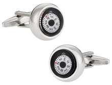 Load image into Gallery viewer, Compass Cufflinks in White

