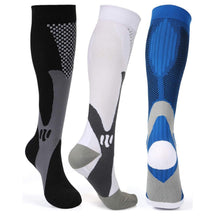 Load image into Gallery viewer, Compression Socks Nylon Medical Nursing Stockings Specializes Outdoor Cycling Sport Socks Men,20-30mmhg Run Nurse Socks for Edema Diabetic Varicose Veins Fast-drying Breathable Adult Sports Socks
