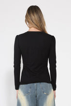 Load image into Gallery viewer, Contrast Color Asymmetrical Detail Long Sleeve Top
