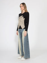 Load image into Gallery viewer, Contrast Color Asymmetrical Detail Long Sleeve Top
