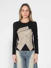 Load image into Gallery viewer, Contrast Color Asymmetrical Detail Long Sleeve Top
