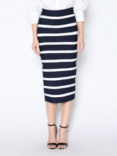 Load image into Gallery viewer, Contrast Color Striped Midi Bandage Bodycon Skirt
