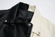 Load image into Gallery viewer, Contrast Vegan Leather Jacket
