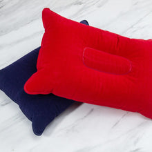 Load image into Gallery viewer, Convenient Ultralight Inflatable PVC Nylon Air Pillow Sleep Cushion Travel Bedroom Hiking Beach Car Plane Head Rest Support Inflatable Camping Travel Pillows Ultralight Inflatable Pillow Small Squared Flocked Fabric Air Pillow for Hiking Camping Traveling
