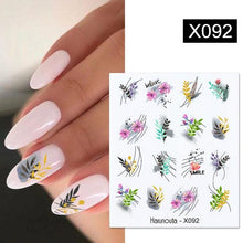 Load image into Gallery viewer, Cool Geometrics Pattern Water Decals Stickers Flower Leaves Slider For Nails Spring Summer Nail Art Decoration Tattoos Women Nail Art Stickers Water Transfer Decals Design Nail Art Supplies Manicure Acrylic Nail Foil Stencils Decorations
