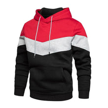 Load image into Gallery viewer, Cool Men's Patchwork Hooded Sweatshirt Hoodies Sport Clothing Casual Loose Fleece Warm Streetwear Modern Male Fashion Autumn Winter Outwear  Long Sleeve Pleated Comfy Round Neck Mens Sweatshirts Workout Sport Casual Hoodie
