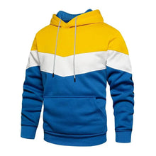 Load image into Gallery viewer, Cool Men's Patchwork Hooded Sweatshirt Hoodies Sport Clothing Casual Loose Fleece Warm Streetwear Modern Male Fashion Autumn Winter Outwear  Long Sleeve Pleated Comfy Round Neck Mens Sweatshirts Workout Sport Casual Hoodie
