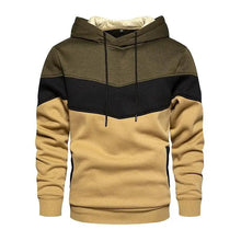 Load image into Gallery viewer, Cool Men's Patchwork Hooded Sweatshirt Hoodies Sport Clothing Casual Loose Fleece Warm Streetwear Modern Male Fashion Autumn Winter Outwear  Long Sleeve Pleated Comfy Round Neck Mens Sweatshirts Workout Sport Casual Hoodie
