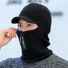 Load image into Gallery viewer, Coral Fleece Winter Women Knitted Hats Add Fur Warm Winter Hats For Women With Zipper Keep Face Warmer Balaclava Pompoms Cap Balaclava Gorgas Bonnet Knitted Hat Windproof Ski Mask Cold Weather Face Mask Motorcycle Balaclava Hood Warmer Winter Sports Cap
