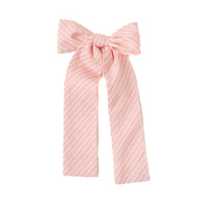 Load image into Gallery viewer, Coral Stripe Lady Hair Bow
