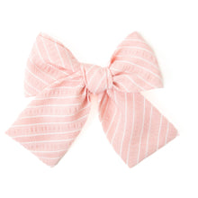Load image into Gallery viewer, Coral Stripe Petite Hair Bow
