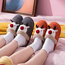 Load image into Gallery viewer, Cotton Slippers Winter Cute Couple Soft Bottom Indoor Non-slip Home Furry Shoes Christmas Deer Slippers Plush Fluffy Memory Foam Slip On House Slippers Cozy Warm Winter House Shoes Soft Comfy Anti-Skid Slippers
