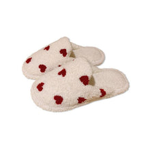 Load image into Gallery viewer, Cotton Slippers Women's Autumn Winter Fashion Style Plush Indoor Warm Women's Shoes Warm Slippers Memory Foam Cotton Home Slippers Soft Plush House Heart Cute Design Slippers
