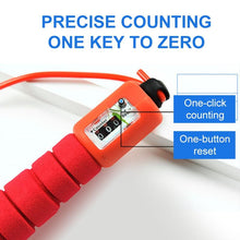 Load image into Gallery viewer, Counting Adult Fitness Fat Burning Bearing Weight Adjustable Steel Jump Rope With Counter For Aerobic Exercise Sports Fitness Cardio Workout Adjustable Cable Soft Sponge Handle For Kids Womens
