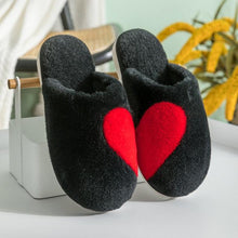 Load image into Gallery viewer, Couple Warm Black Slippers Fashion Women's Winter Home Indoor Anti-Skid Wear-resistant Cotton Slippers Slip On Fuzzy House Slippers Memory Foam Slippers Scuff Outdoor Indoor Warm Plush Bedroom Shoes
