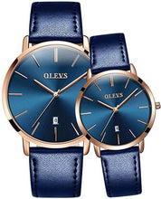 Load image into Gallery viewer, Couple Watches Popular Casual Quartz Women Men Watch Clock Boys Girls Ultra Thin Leather Wristwatch Minimalist Analog Quartz Ultra Thin Watches Leather Strap Fashion Casual Date Watch Waterproof Wrist Watch
