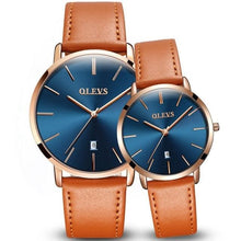 Load image into Gallery viewer, Couple Watches Popular Casual Quartz Women Men Watch Clock Boys Girls Ultra Thin Leather Wristwatch Minimalist Analog Quartz Ultra Thin Watches Leather Strap Fashion Casual Date Watch Waterproof Wrist Watch
