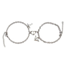 Load image into Gallery viewer, Couples Heart Shaped Magnet Attraction Bracelet Stainless Steel Angel Wing Lock Chain Heart Shape Magnet Charm Matching Magnetic Link Chain Bracelet For Women Men Gift For Valentines Day
