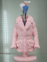 Load image into Gallery viewer, Cozy Pink Coat Makeup Brush Holder - Chic Vanity Organizer
